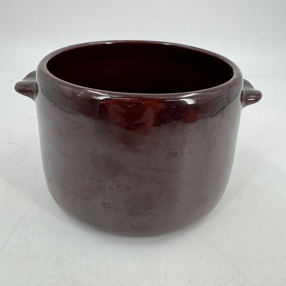 Vintage West Bend USA Brown Glazed Stoneware Bean‎ Pot Kitchen Cooking Crock
